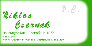 miklos csernak business card