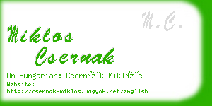 miklos csernak business card